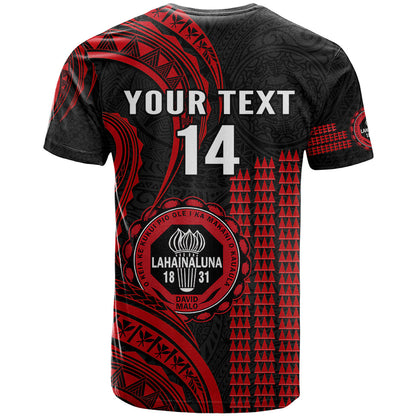 Personalised Hawaii Lahainaluna High School T-Shirt Polynesian Kakau Pattern Graphic Tee