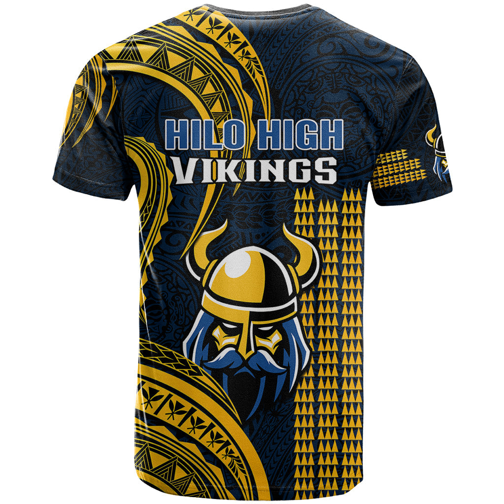 Hawaii Hilo High School T-Shirt Vikings Polynesian Kakau Pattern Graphic Tee
