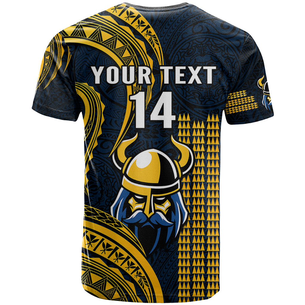 Personalised Hawaii Hilo High School T-Shirt Vikings Polynesian Kakau Pattern Graphic Tee