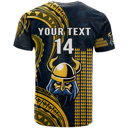 Personalised Hawaii Hilo High School T-Shirt Vikings Polynesian Kakau Pattern Graphic Tee