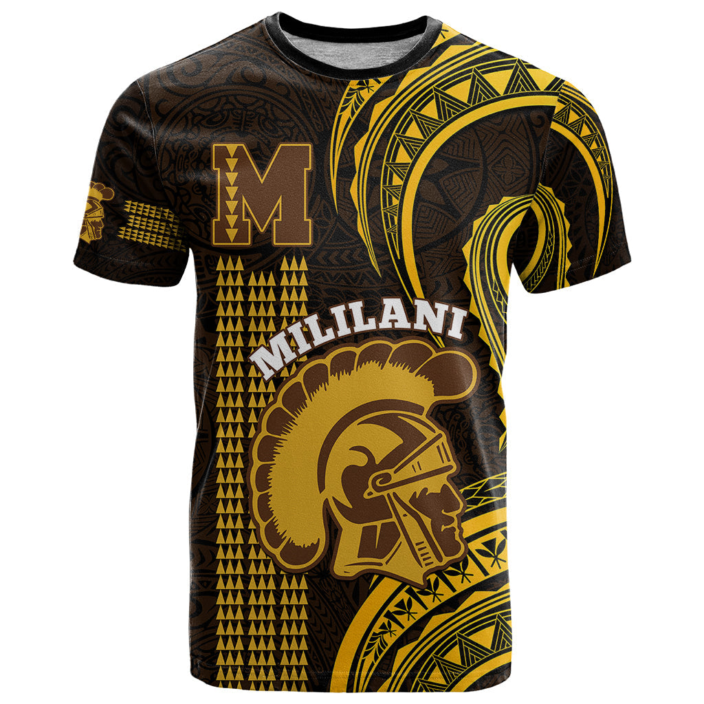 Personalised Hawaii Mililani High School T-Shirt Polynesian Kakau Pattern Graphic Tee