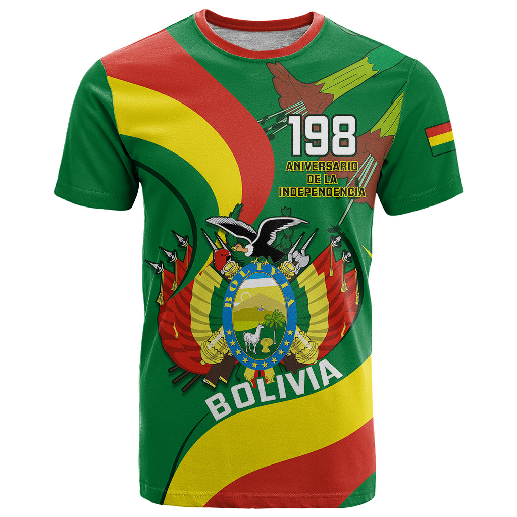 Bolivia T-Shirt Bolivian Kantuta Happy 198th Independence Day Graphic Tee