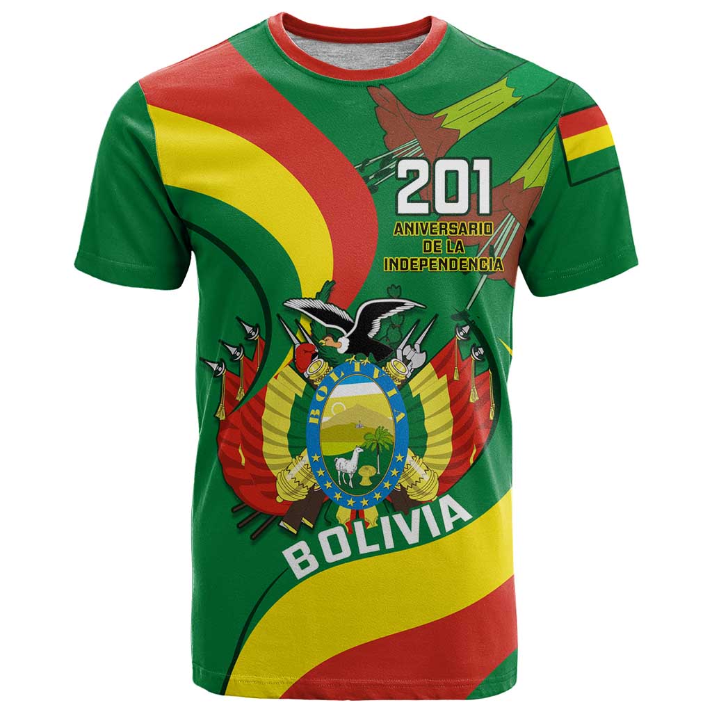 Personalised Bolivia T-Shirt Bolivian Kantuta Happy 198th Independence Day Graphic Tee