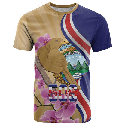 Costa Rica Independence Day T-Shirt 506 Proud Yiguirro With Orchid Graphic Tee