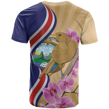 Costa Rica Independence Day T-Shirt 506 Proud Yiguirro With Orchid Graphic Tee