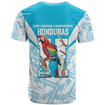 Honduras Independence Day T-Shirt 504 Proud Scarlet Macaw Graphic Tee
