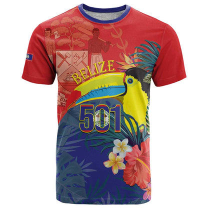 Belize Independence Day T-Shirt 501 Proud Keel Billed Toucan Tropical Graphic Tee