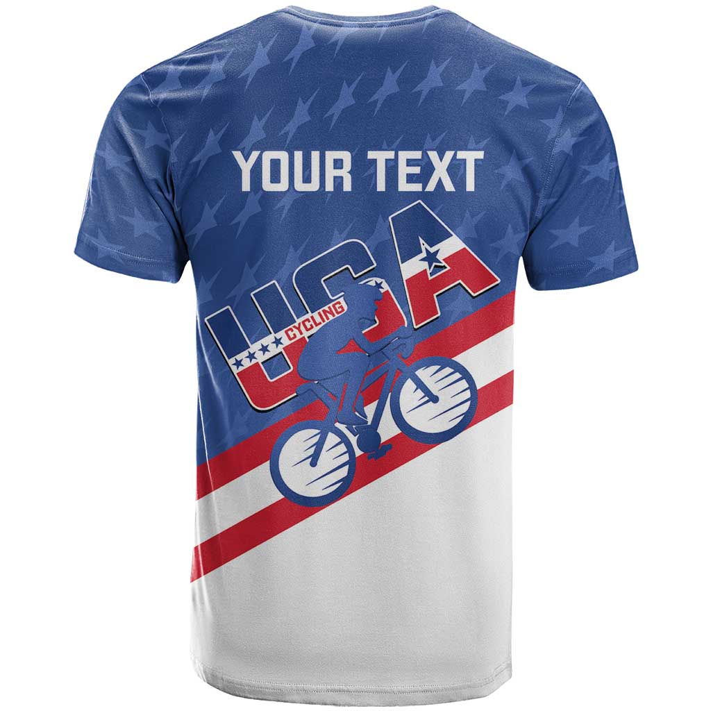Personalized USA Cycling T-Shirt United States Bike Racing Lover Graphic Tee