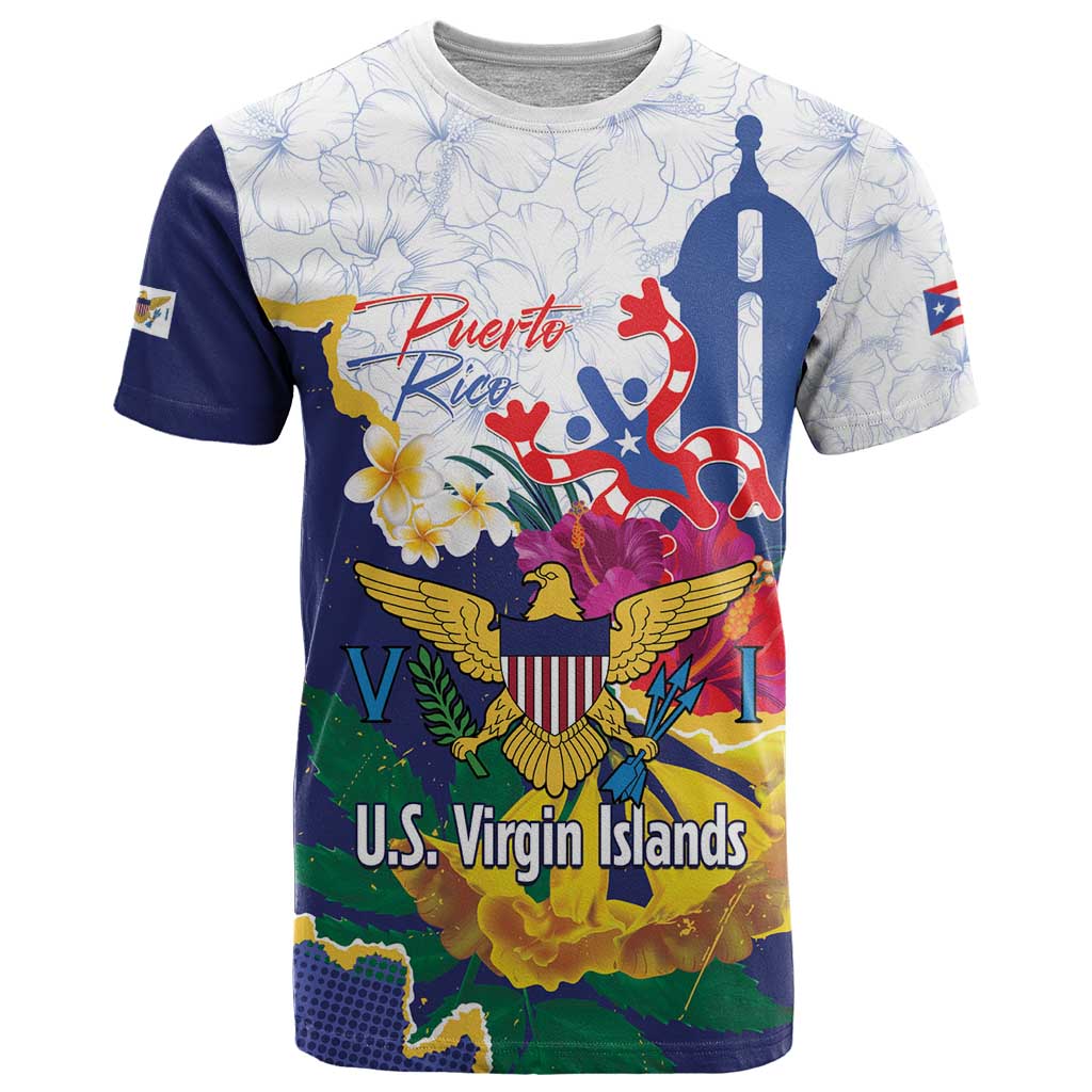 US Virgin Islands - Puerto Rico Day T-Shirt Boricua Coqui Yellow-colored Eagle Graphic Tee