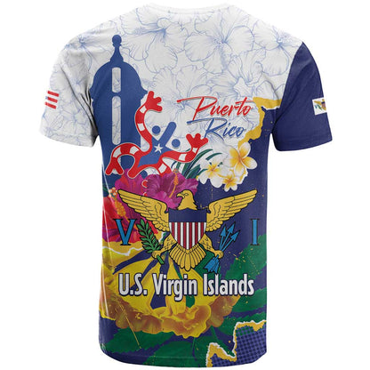 US Virgin Islands - Puerto Rico Day T-Shirt Boricua Coqui Yellow-colored Eagle Graphic Tee