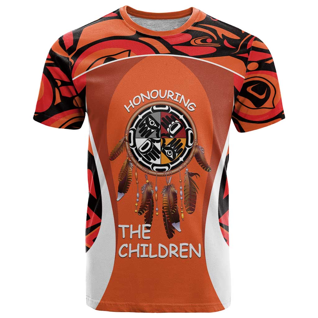 Personalized Orange Day Canada T-Shirt Honouring The Children Haida Pattern Graphic Tee