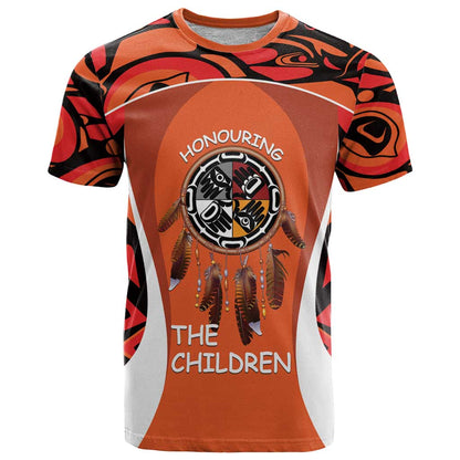 Personalized Orange Day Canada T-Shirt Honouring The Children Haida Pattern Graphic Tee