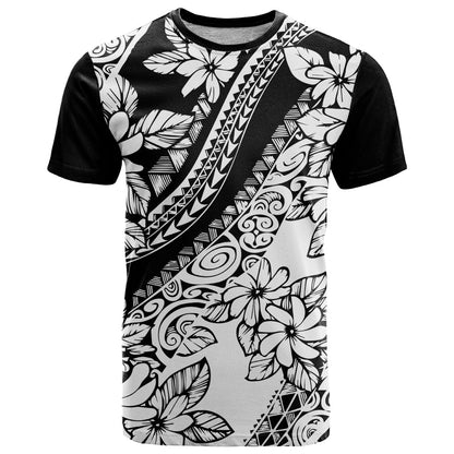 Polynesia T-Shirt Polynesian Tropical Flowers Black Pastel Vibes Graphic Tee