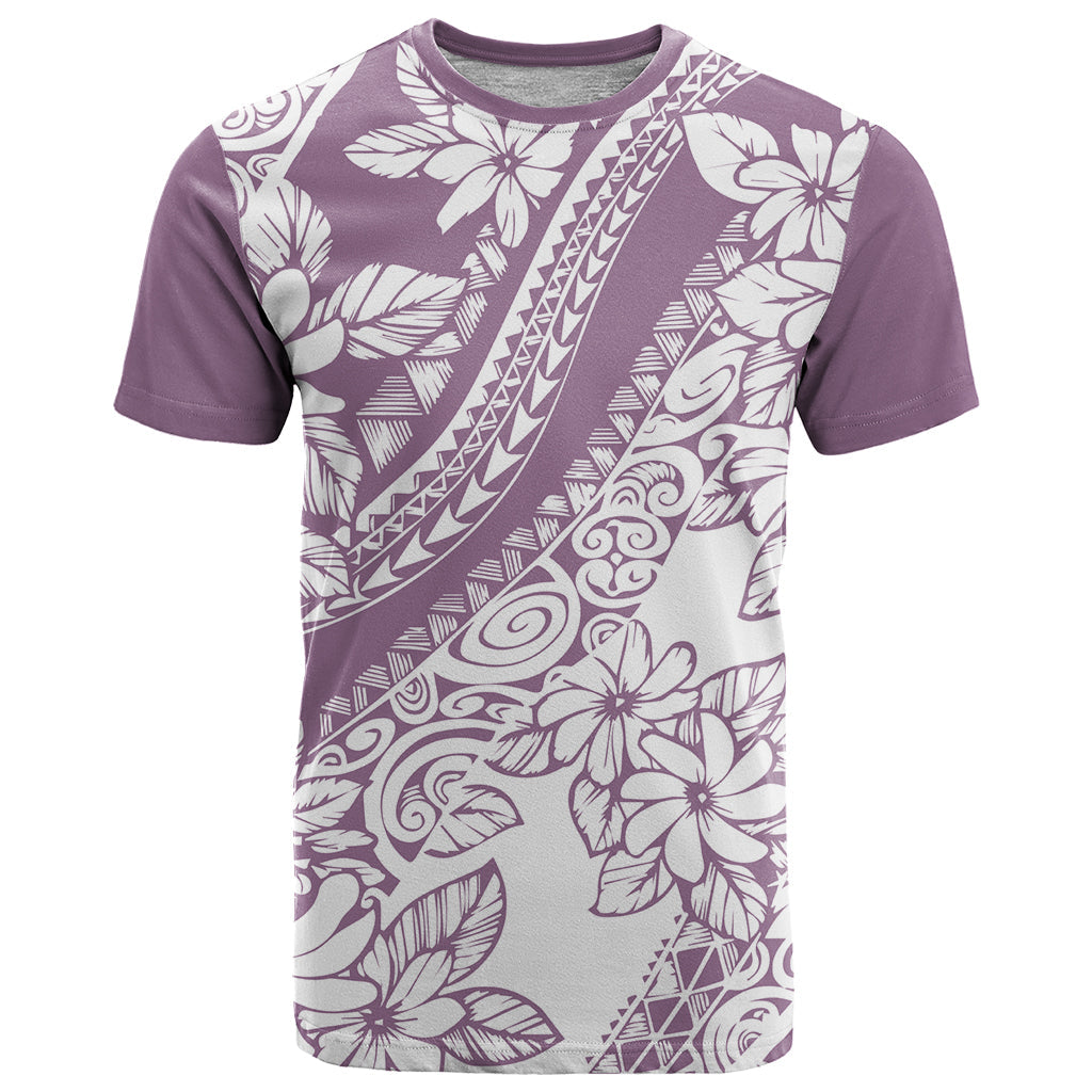 Polynesia T-Shirt Polynesian Tropical Flowers Purple Pastel Vibes Graphic Tee