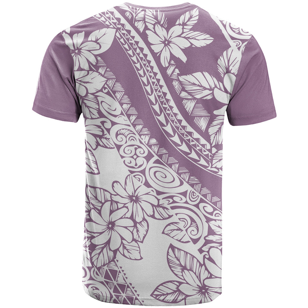 Polynesia T-Shirt Polynesian Tropical Flowers Purple Pastel Vibes Graphic Tee