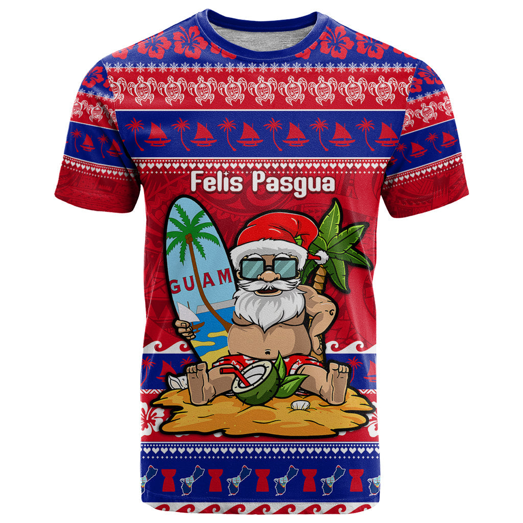 Custom Guam Christmas T-Shirt Guaman Santas Felis Pasgua Graphic Tee