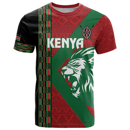 Kenya Rugby Custom T-Shirt Go Lionesses - African Pattern Graphic Tee