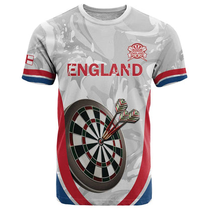 Custom England Darts T-Shirt Go Champions Grunge Marble Style Graphic Tee