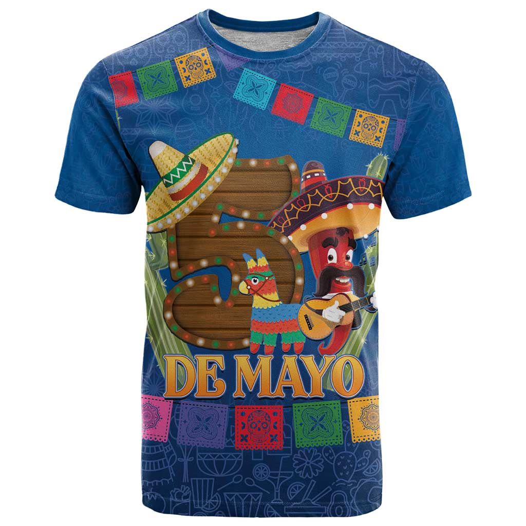 Mexico Cinco De Mayo 2025 T-Shirt Chili Pepper Let's Fiesta Graphic Tee