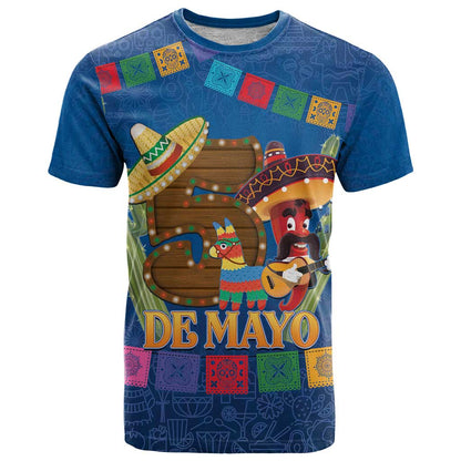Mexico Cinco De Mayo 2025 T-Shirt Chili Pepper Let's Fiesta Graphic Tee