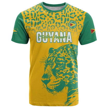 Custom Guyana Football T-Shirt 2025 Go Golden Jaguars Graphic Tee