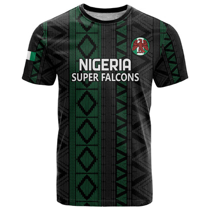 Custom Nigeria Football T-Shirt Go Super Falcons African Pattern Graphic Tee