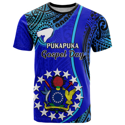 Personalised 8 December Pukapuka Island Gospel Day T-Shirt Cook Islands Tribal Pattern Graphic Tee