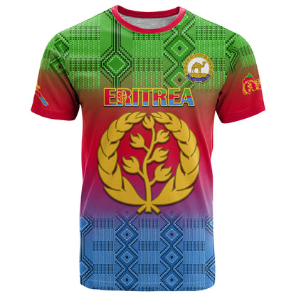 Eritrea Revolution Day T-Shirt Eritrean Kente Pattern Gradient Style Graphic Tee