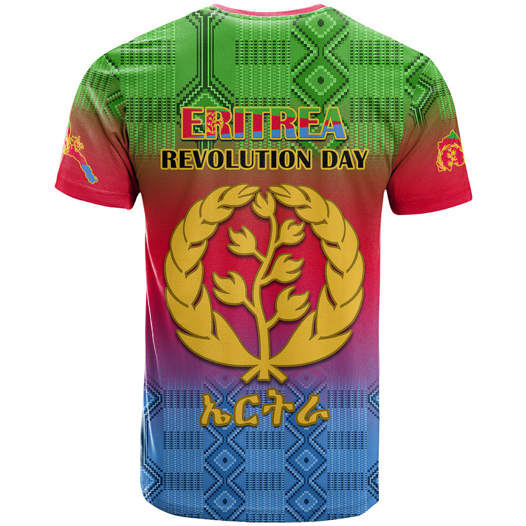Eritrea Revolution Day T-Shirt Eritrean Kente Pattern Gradient Style Graphic Tee