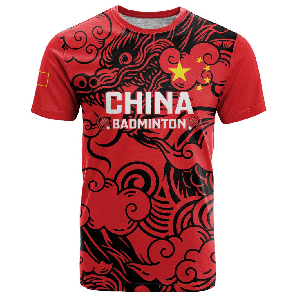 Personalised China Badminton T-Shirt 2024 Chinese Dragon Version Graphic Tee