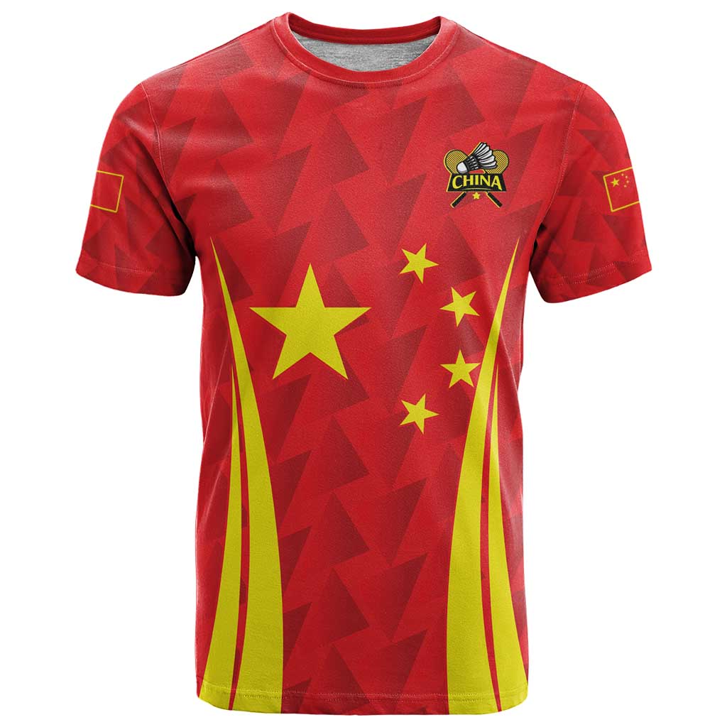 Personalised China Badminton T-Shirt 2024 Sporty Red Version Graphic Tee