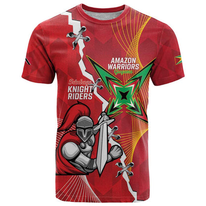 Guyana and Trinbago Cricket Custom T-Shirt Amazon Warriors Knight Riders Together Graphic Tee