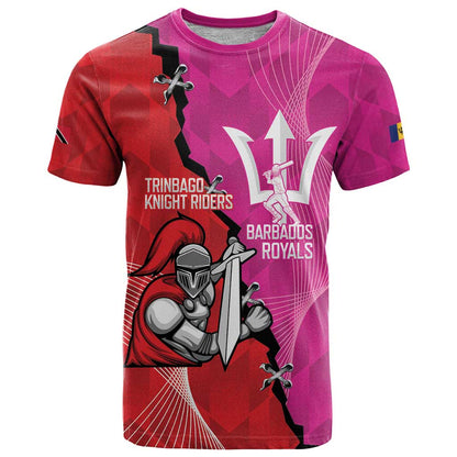 Barbados and Trinbago Cricket Personalized T-Shirt Royals Knight Riders Together Graphic Tee