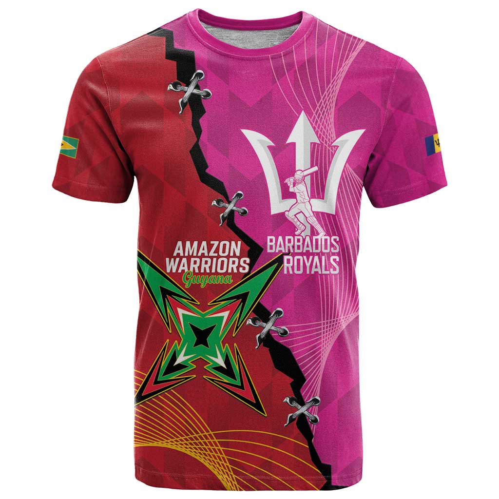 Barbados and Guyana Cricket Personalized T-Shirt Royals Amazon Warriors Together Graphic Tee