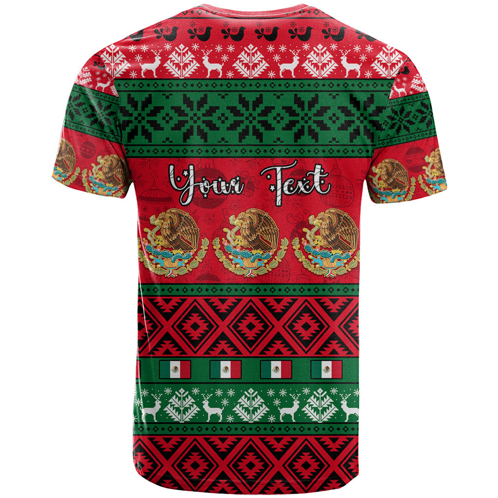 Personalised Mexico Christmas T-Shirt Feliz Navidad Mexican Pattern Graphic Tee