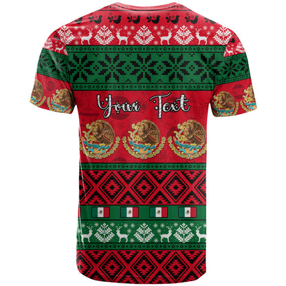 Personalised Mexico Christmas T-Shirt Feliz Navidad Mexican Pattern Graphic Tee