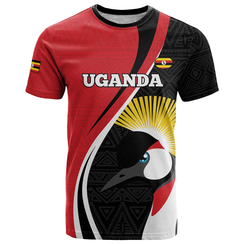 Uganda Rugby Custom T-Shirt Go Cranes - African Pattern Graphic Tee