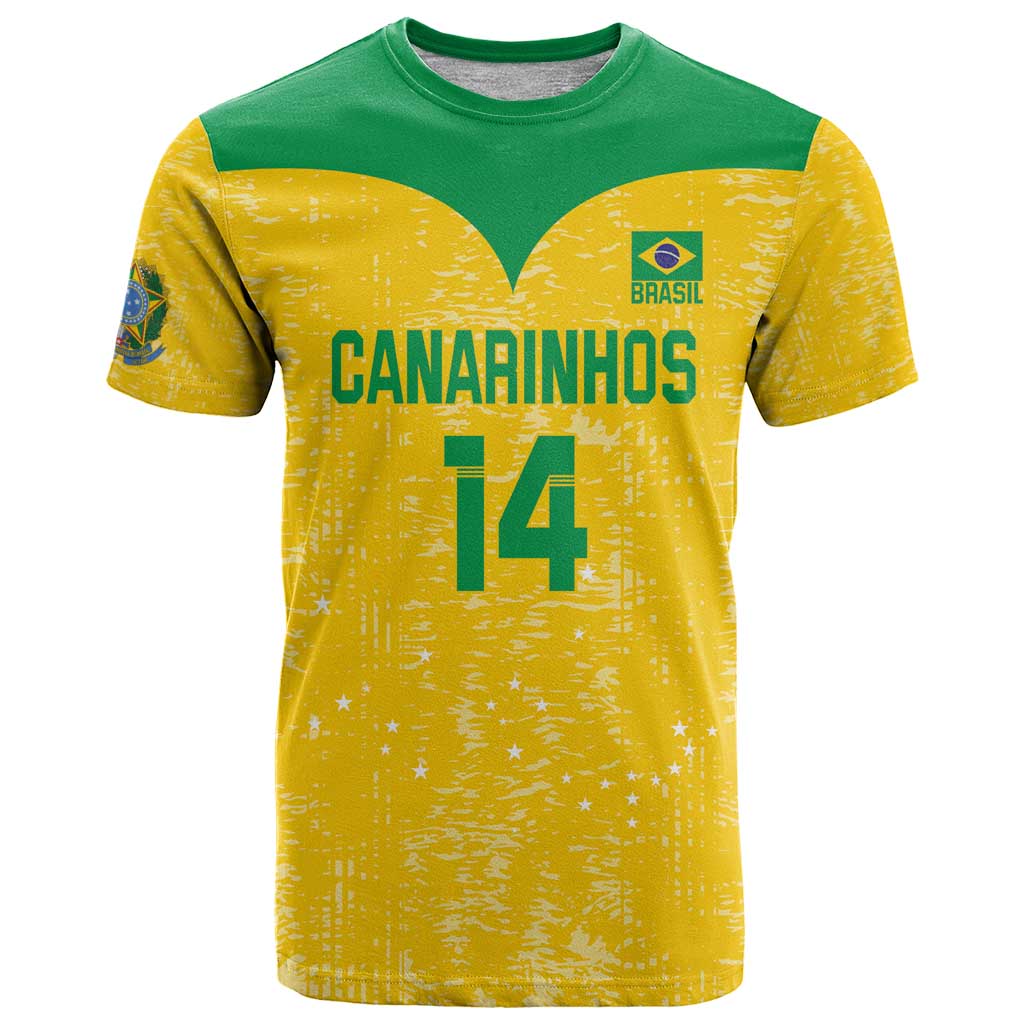 Custom Brasil Volleyball T-Shirt Vai Canarinhos! Graphic Tee