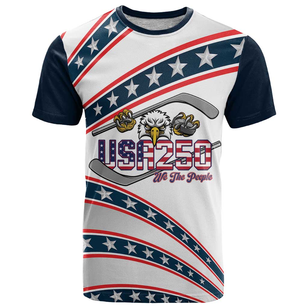 Custom Hockey United States 250th Anniversary T-Shirt USA Semiquincentennial We The People Graphic Tee
