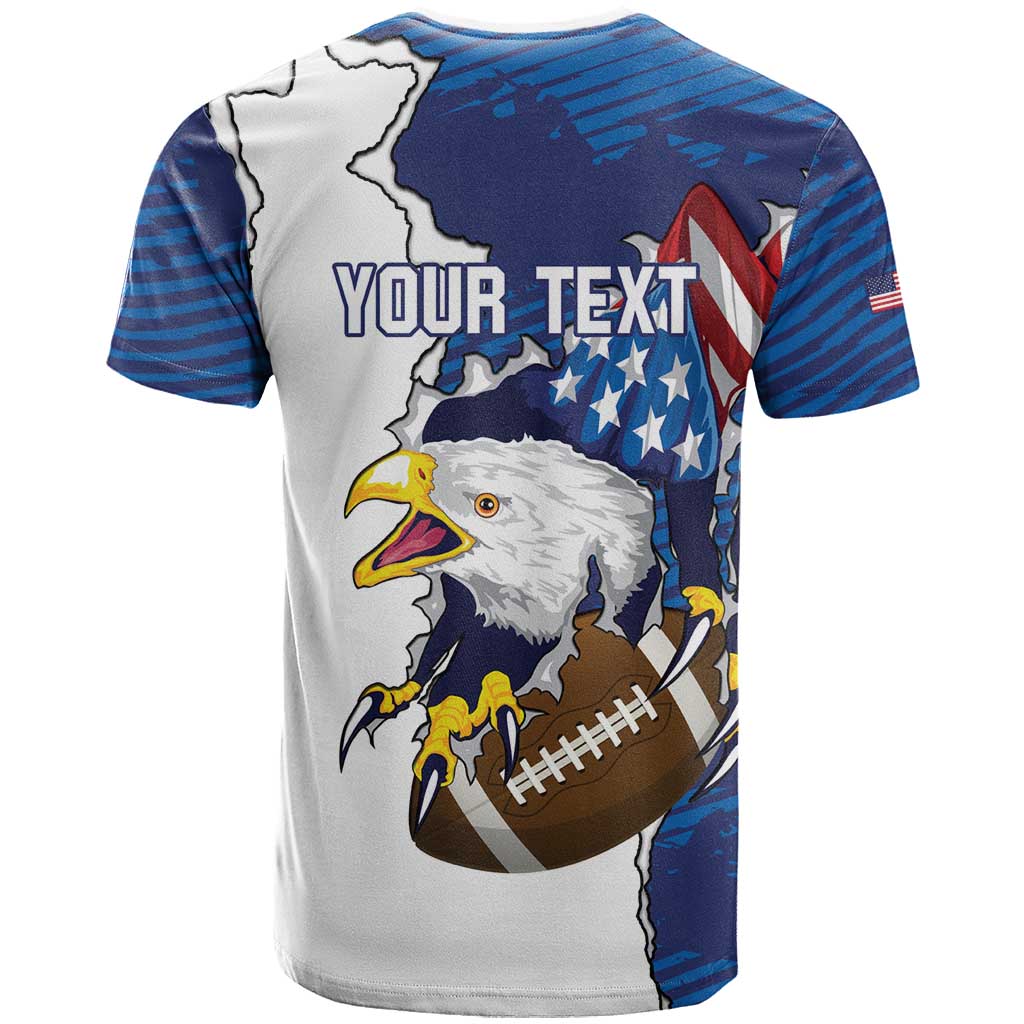 Personalized Football United States 250th Anniversary T-Shirt USA Flag Eagle Liberty Bell Graphic Tee