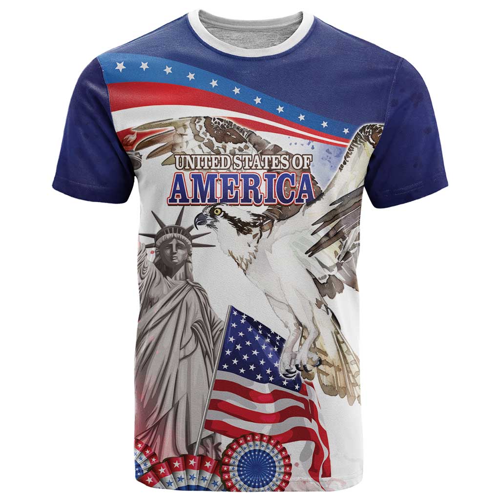 United States 4th Of July T-Shirt USA Osprey 250 Years Of Freedom Graphic Tee