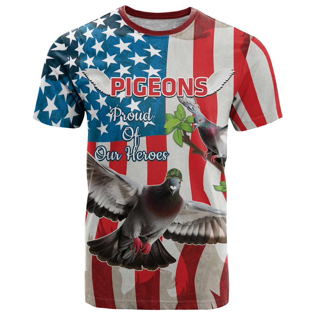 Personalized United States Pigeon Day T-Shirt Proud Of Our Heroes Grunge Style Graphic Tee