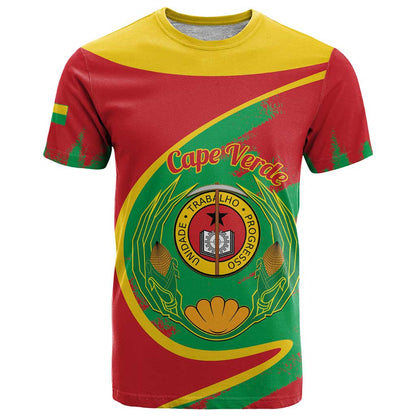 Cape Verde 1975-1992 T-Shirt Coat Of Arms Grunge Style Graphic Tee