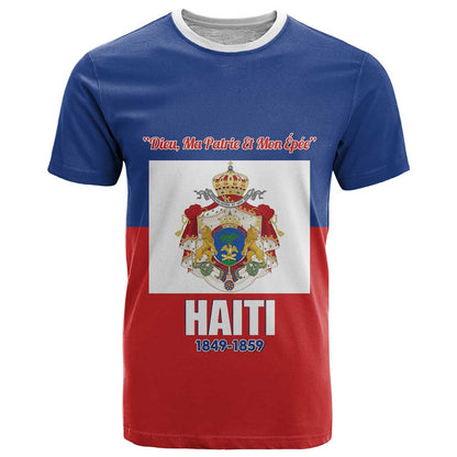 Personalised Second Empire of Haiti 1849-1859 T-Shirt Anpi an Ayiti Flag Style Graphic Tee