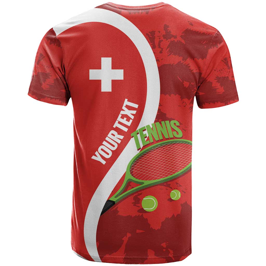 Personalised Switzerland Tennis T-Shirt Swiss Born To Play Graphic Tee