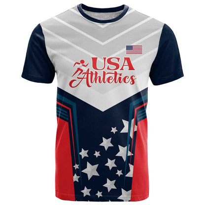 Custom USA Athletics T-Shirt 2024 United States Champions Proud Graphic Tee