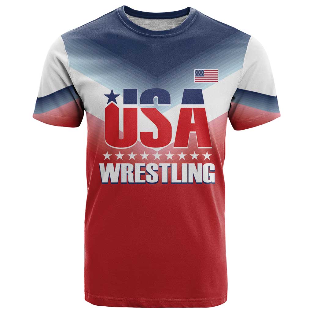 Custom USA Wrestling T-Shirt 2024 Sporty Style Graphic Tee