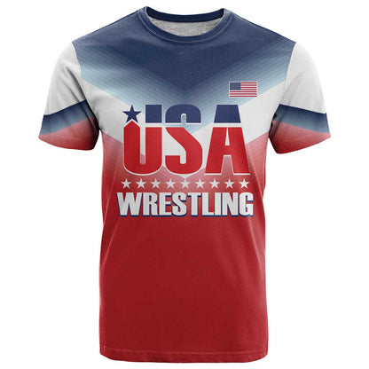 Custom USA Wrestling T-Shirt 2024 Sporty Style Graphic Tee