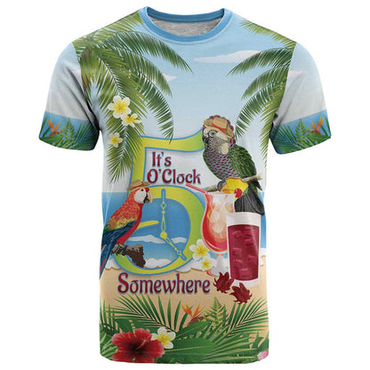 Guyana Christmas T-Shirt Macaw Red-fan Parrot Tropical Vibes Graphic Tee