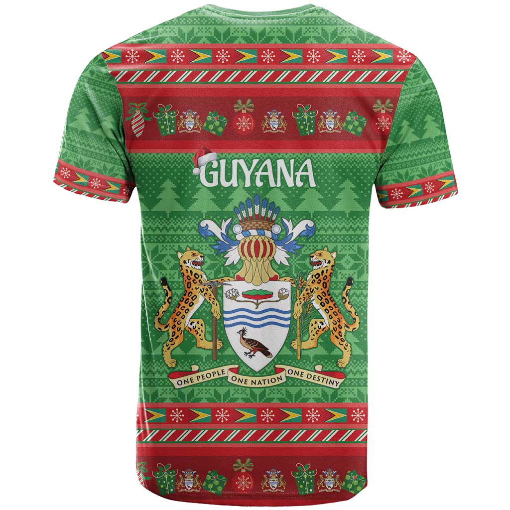 Guyana Christmas T-Shirt Santa With Macaw Parrot Merry Xmas Graphic Tee